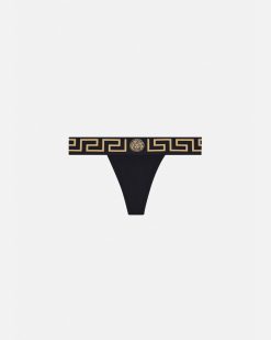 Soutiens-Gorge Et Slips | Versace String A Bordure Greca