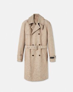 Vestes Et Manteaux | Versace Trench En Jacquard Barocco