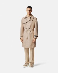 Vestes Et Manteaux | Versace Trench En Jacquard Barocco