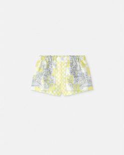 Pantalons Et Shorts | Versace Short Boxer En Soie Duchesse Medusa Contrasto