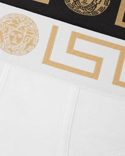 Slips | Versace Lot De Deux Slips A Bordure Greca