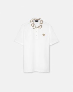 T-Shirts Et Polos | Versace Polo A Manches Courtes Greca