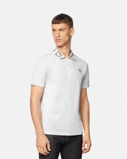 T-Shirts Et Polos | Versace Polo A Manches Courtes Greca