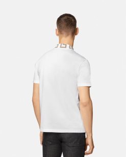 T-Shirts Et Polos | Versace Polo A Manches Courtes Greca