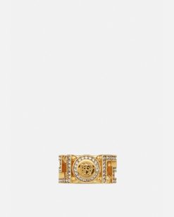 Bagues | Versace Bague Medusa Greca Avec Cristaux