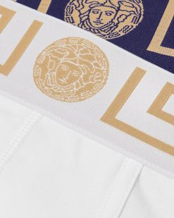 Slips | Versace Lot De Deux Slips A Bordure Greca