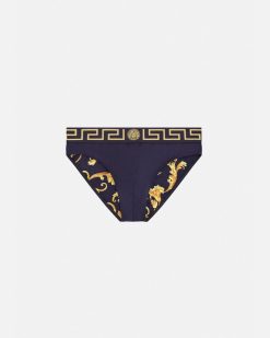 Maillots De Bain | Versace Slip De Bain A Bordure Greca