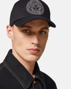 Chapeaux Et Casquettes | Versace Casquette De Baseball Medusa Cloutee