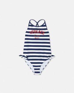 Vetements De Plage | Versace Maillot De Bain Nautical Stripe Kids