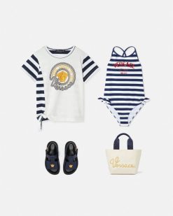 Vetements De Plage | Versace Maillot De Bain Nautical Stripe Kids