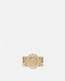 Bagues | Versace Bague La Medusa Ornee De Cristaux