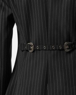 Vetements | Versace Blazer A Rayures Fines Avec Boucle Baroque