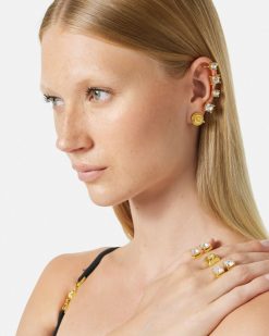 Boucles D'Oreilles | Versace Bijou D'Oreille Medusa Avec Cristaux