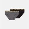 Slips | Versace Lot De Deux Slips A Bordure Greca