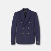 Blazers Et Costumes | Versace Blazer A Boutonnage Croise En Grain De Poudre