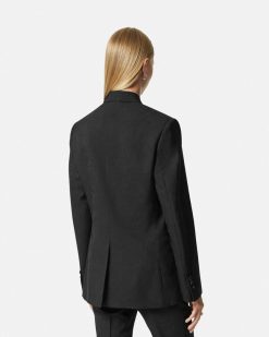 Tailleur | Versace Blazer Slim Masculin En Jacquard Barocco