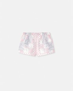 Pantalons Et Shorts | Versace Short Boxer En Soie Medusa Contrasto