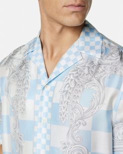 Chemises | Versace Medusa Contrasto Silk Shirt