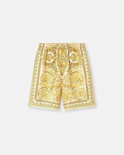 Pantalons Et Shorts | Versace Short En Soie Barocco