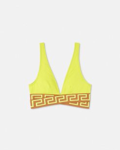 Maillots De Bain | Versace Haut De Bikini Triangle A Bordure Greca