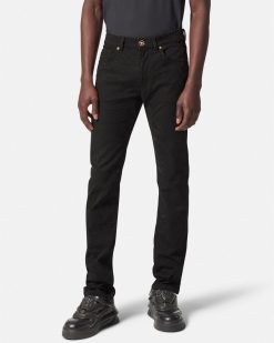 Denim | Versace Jean Coupe Slim Barocco En Jacquard