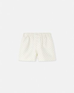 Pantalons Et Shorts | Versace Short En Soie Duchesse Contrasto