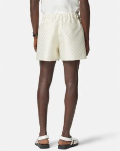 Pantalons Et Shorts | Versace Short En Soie Duchesse Contrasto