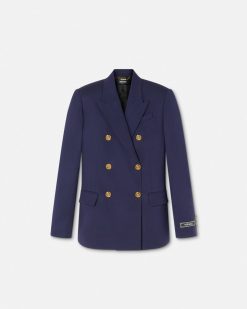 Vestes Et Blazers | Versace Blazer Slim Masculin A Boutonnage Croise