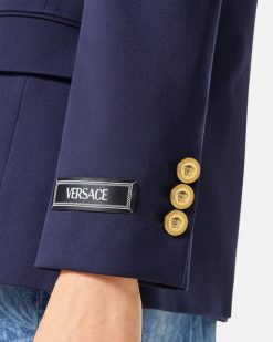 Vestes Et Blazers | Versace Blazer Slim Masculin A Boutonnage Croise