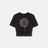 T-Shirts Et Pulls | Versace T-Shirt Court Avec Cristaux Medusa