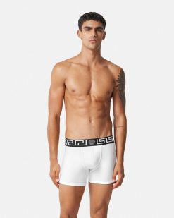 Boxers | Versace Boxer Long A Bordure Greca