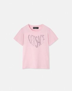 Vetements | Versace T-Shirt Versace Logo Kids Avec Cristaux