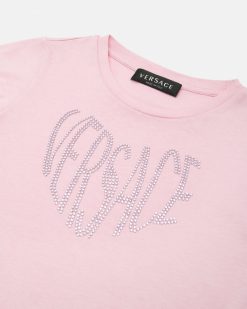 Vetements | Versace T-Shirt Versace Logo Kids Avec Cristaux