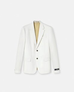 Blazers Et Costumes | Versace Blazer A Boutonnage Droit En Grain De Poudre