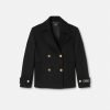 Vetements D'Exterieur Et Manteaux | Versace Caban A Boutonnage Croise En Laine