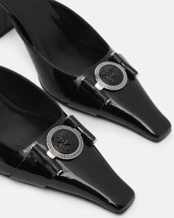 Medusa Buckle | Versace Medusa Buckle Mules Vernies 70 Mm