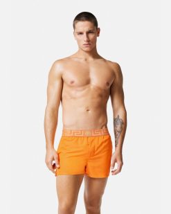 Maillots De Bain | Versace Short De Bain A Bordure Greca