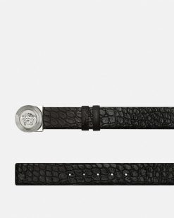 Ceintures | Versace Ceinture En Cuir Reversible Medusa Biggie