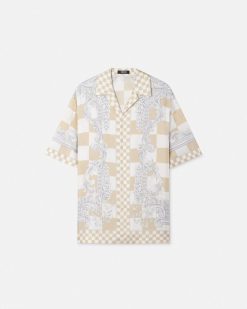 Chemises | Versace Medusa Contrasto Silk Shirt