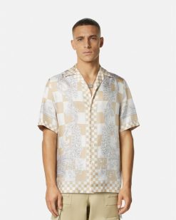 Chemises | Versace Medusa Contrasto Silk Shirt