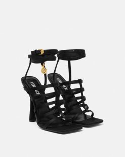 Sandales | Versace Lycia Sandales Cage En Satin 110 Mm