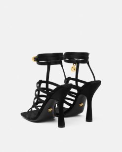 Sandales | Versace Lycia Sandales Cage En Satin 110 Mm