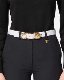 Ceintures | Versace Ceinture En Cuir Safety Pin