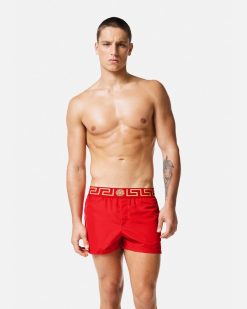 Maillots De Bain | Versace Short De Bain A Bordure Greca