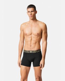 Boxers | Versace Boxer Long A Bordure Greca