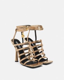 Sandales | Versace Lycia Sandales Cage Effet Serpent 110 Mm