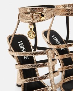 Sandales | Versace Lycia Sandales Cage Effet Serpent 110 Mm