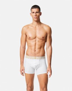 Boxers | Versace Boxer Long A Bordure Greca