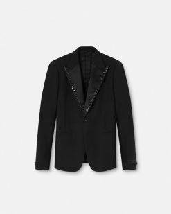 Blazers Et Costumes | Versace Blazer Ornemente A Boutonnage Droit