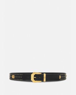 Ceintures | Versace Ceinture Cloutee En Cuir Medusa Heritage